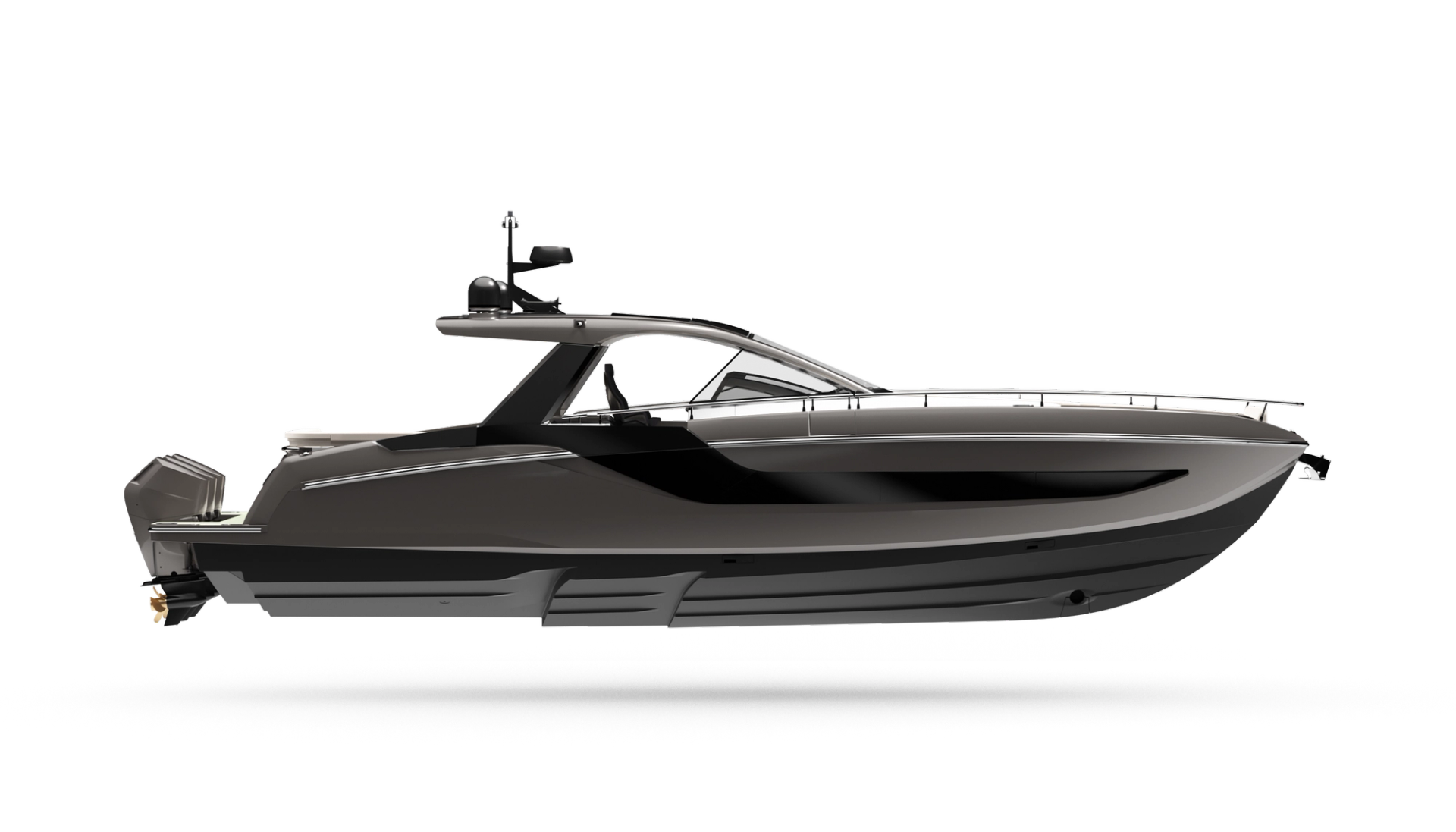 Azimut Verve 48 - widok 3D z boczną platformą beach club