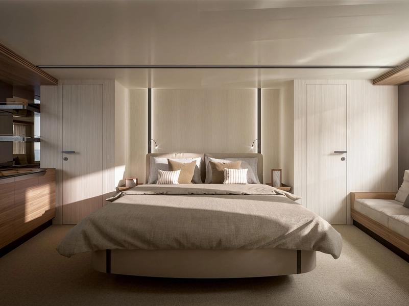 Luksusowa kabina Azimut - przykład jachtów prezentowanych na Monaco Yacht Show