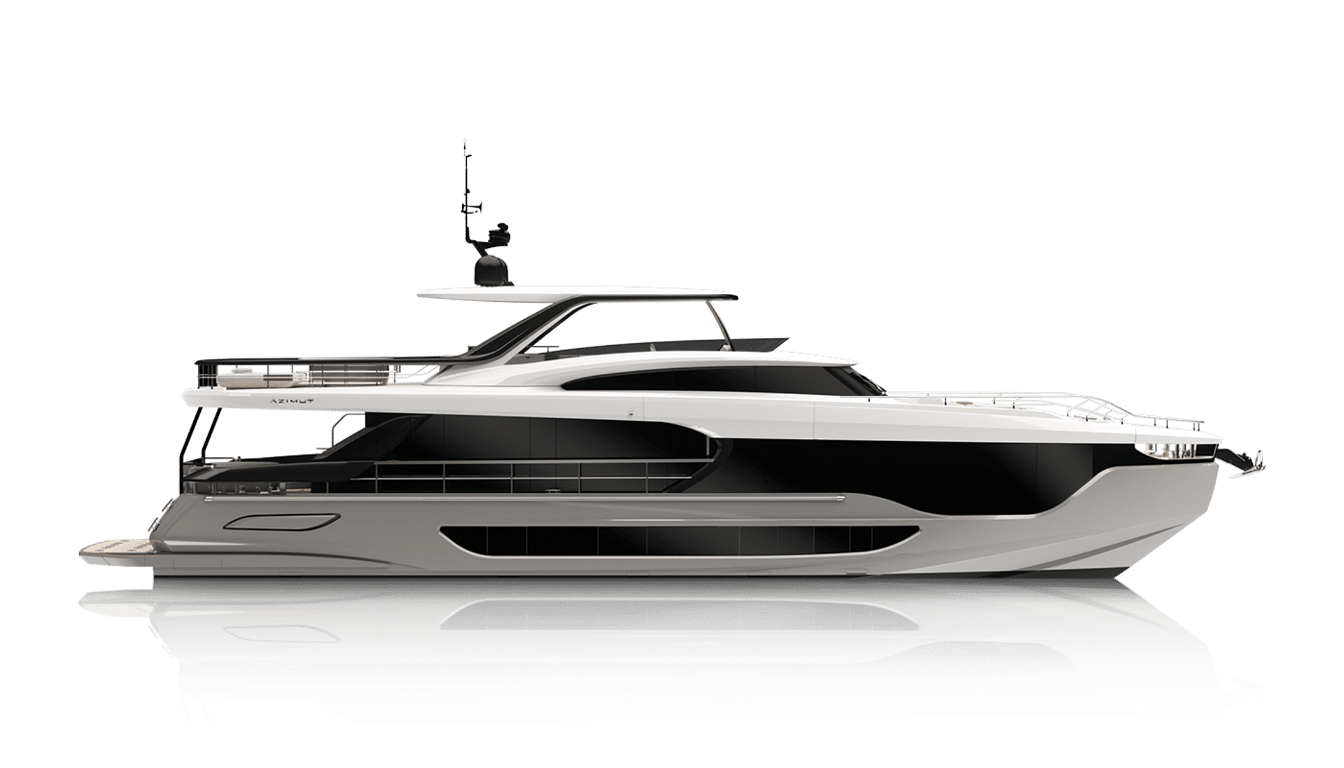 Render 3D pokazujący rozkład napędów ZF Pod w Grande 26M