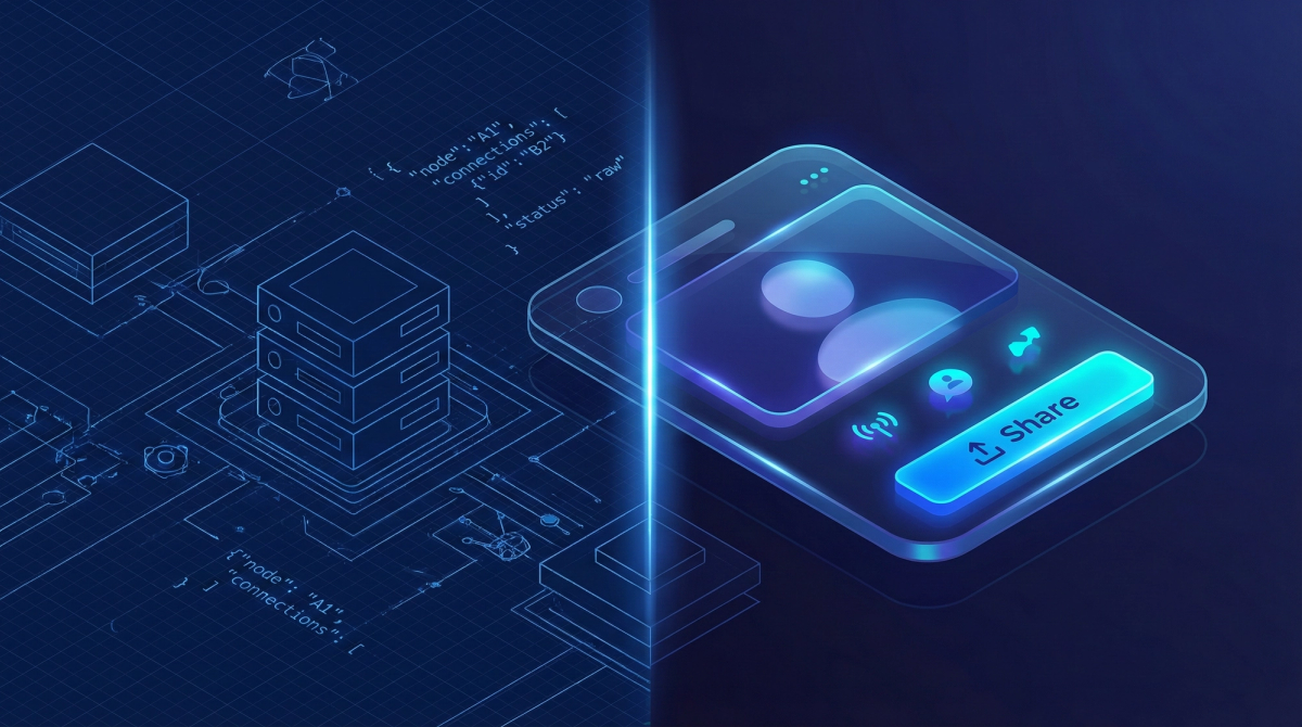 Code transforming into Content