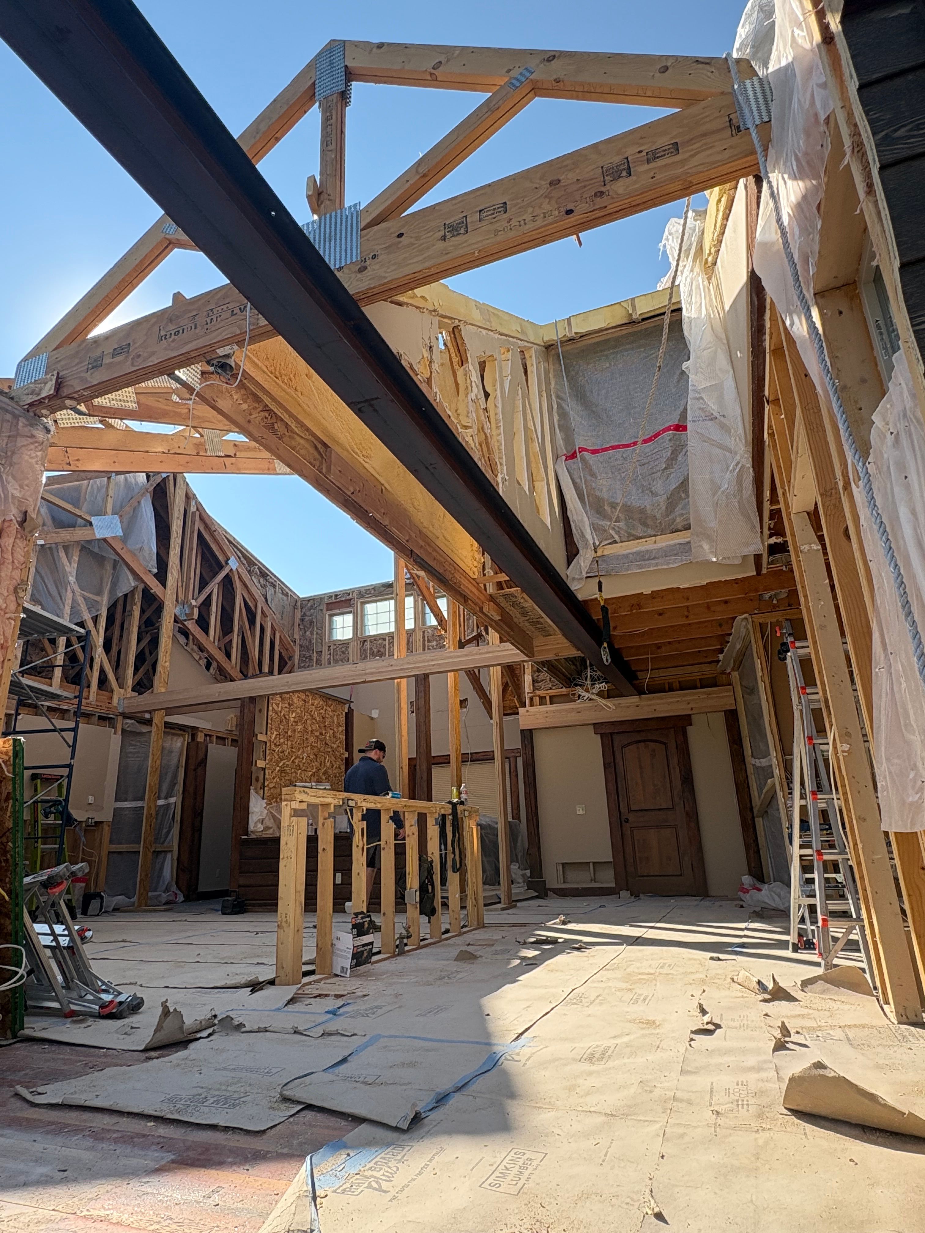 Structural beam installed.