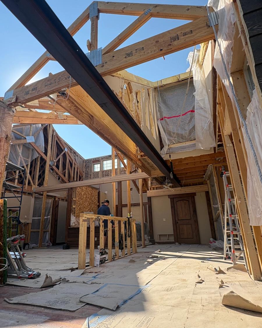Structural beam installed.
