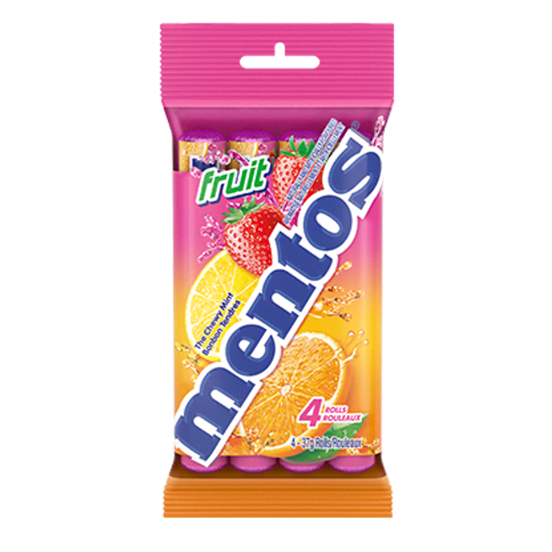 Mentos Chewy Mints Fruit 4 Pack