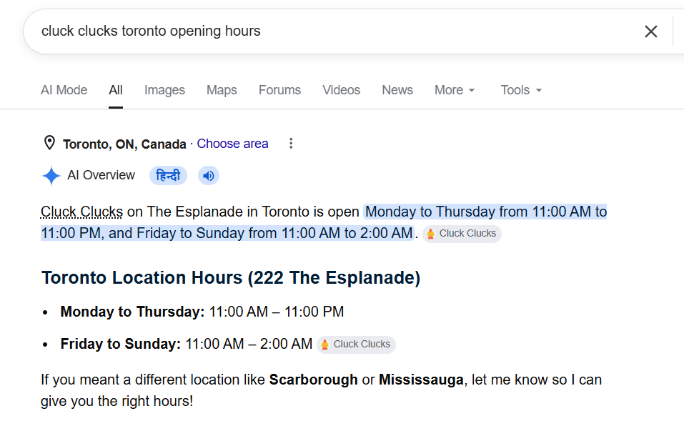 cluck clucks toronto opening hours