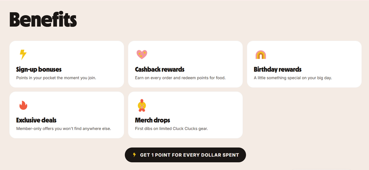 Cluck Clucks Loyalty Program Benefits
