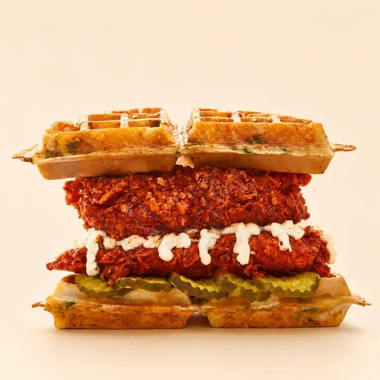 Hot As Clucks fried chicken sandwiche