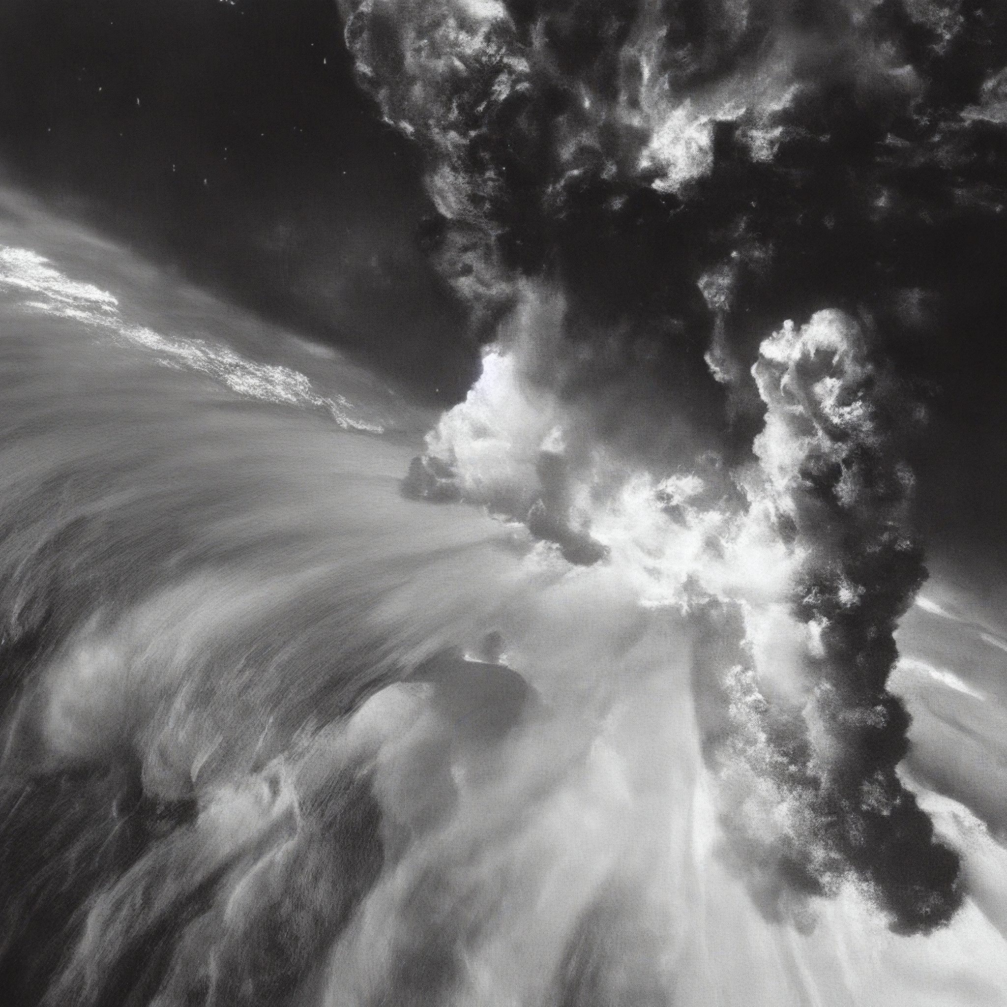 Turbulent water and foam in motion, dramatic monochrome.