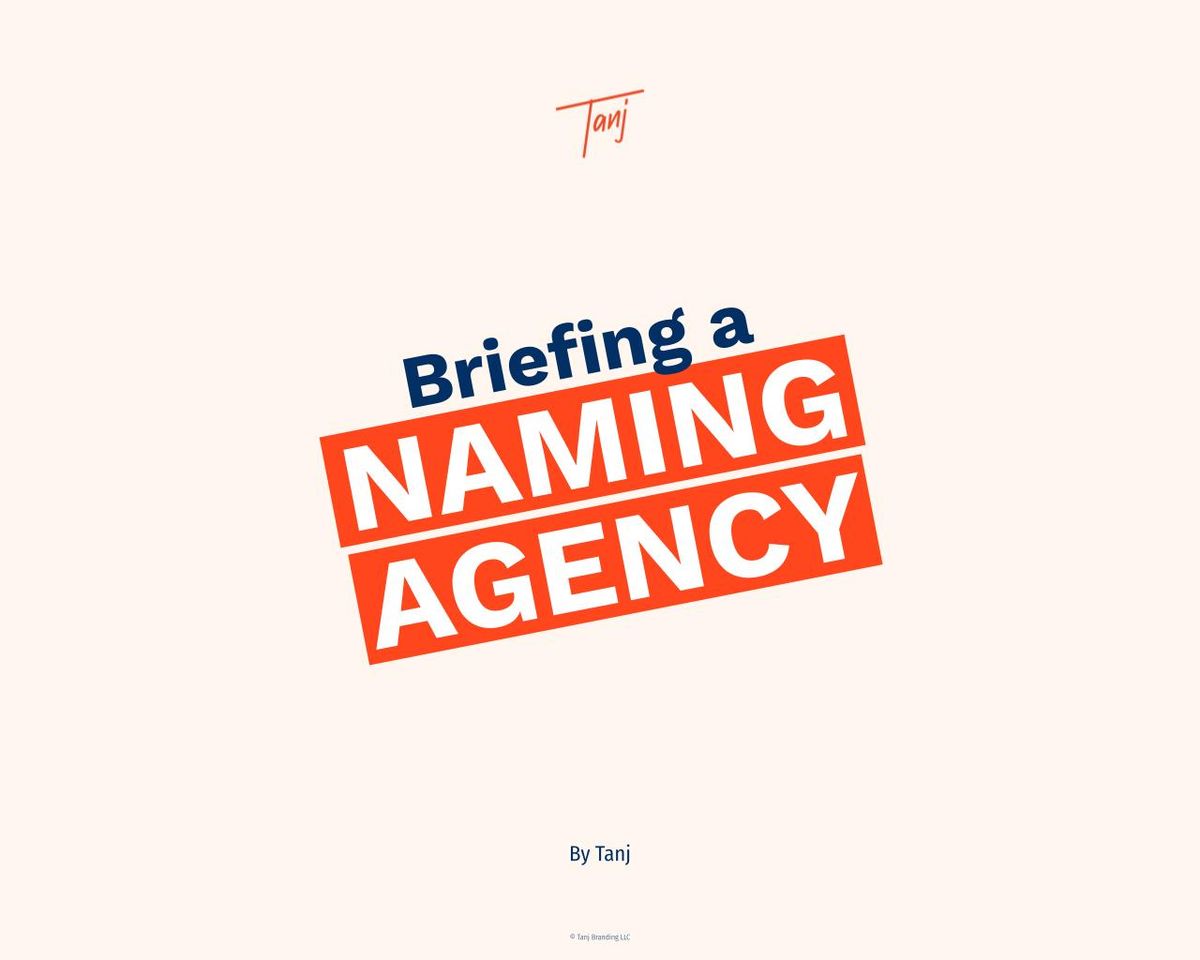 Cover of the guide “Briefing a Naming Agency”