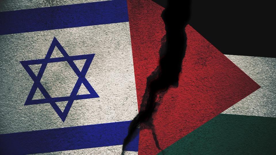 Bilde av Israelsk og Palestisk flagg. 