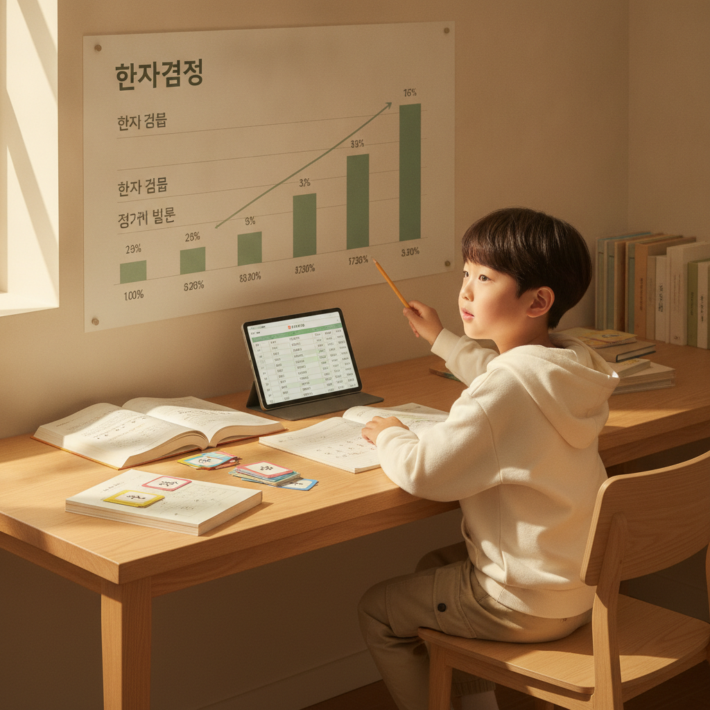 한자검정 급수가 오를 때마다 배정한자와 문항 수는 몇 % 늘어날까요?