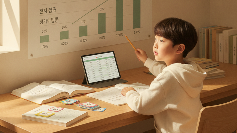 한자검정 급수가 오를 때마다 배정한자와 문항 수는 몇 % 늘어날까요?