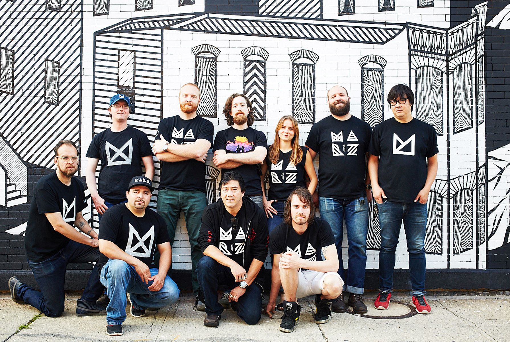 The Marz Community Brewing Company team, getting down with their shirts, swag and party faces. Come say hello!