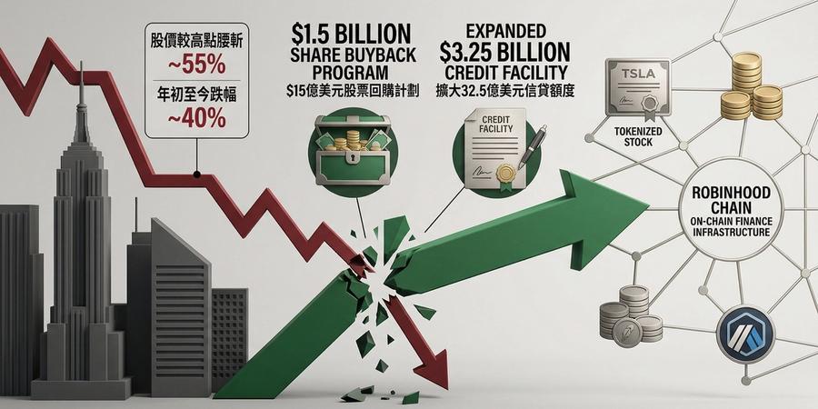 回購救不了信仰？Robinhood 豪擲 15 億美元護盤，股價仍較高點腰斬，鏈上野心與華爾街質疑正面交鋒