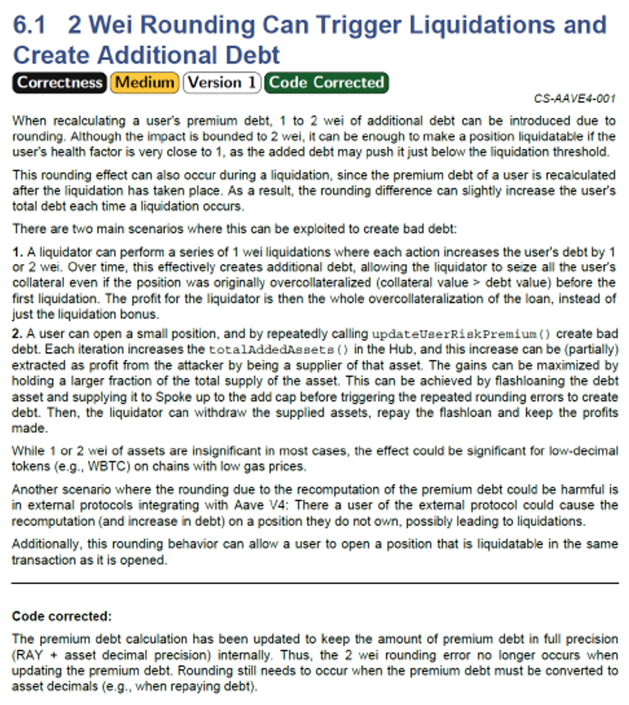 ChainSecurity Aave V4 Audit Snapshot