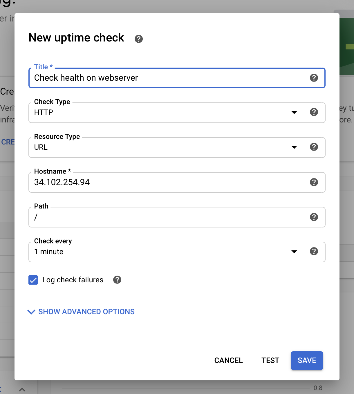 health check webserver