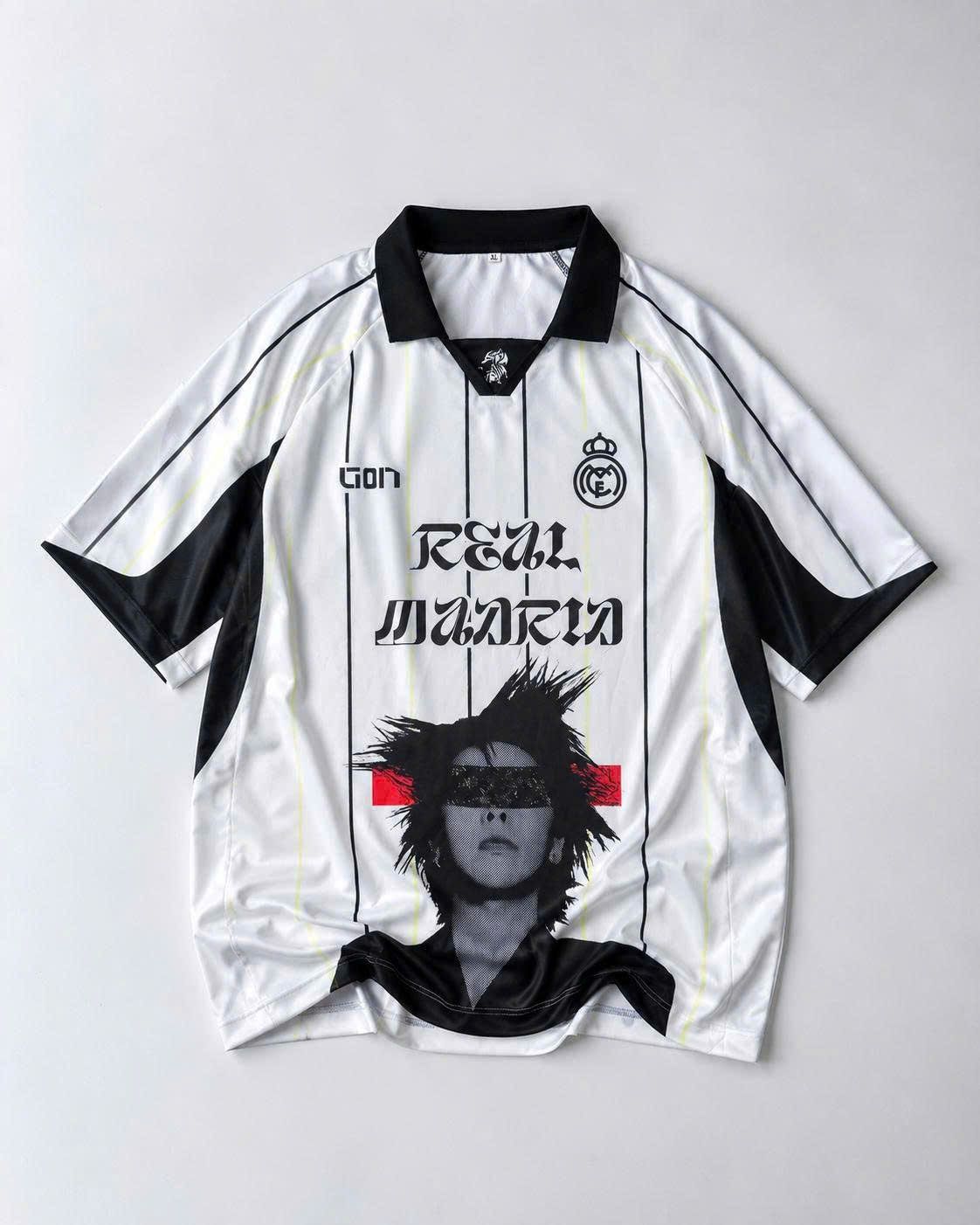 Áo Polo Jersey In Chân Dung Lion The Best – Trắng Sọc Đen