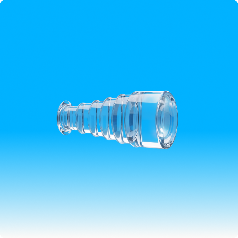 Glass telescope with glass gradient background