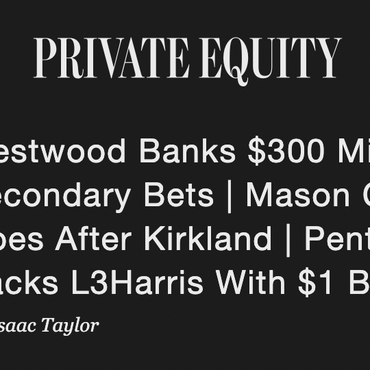 Poster for Private Equity (WSJ Pro) mention