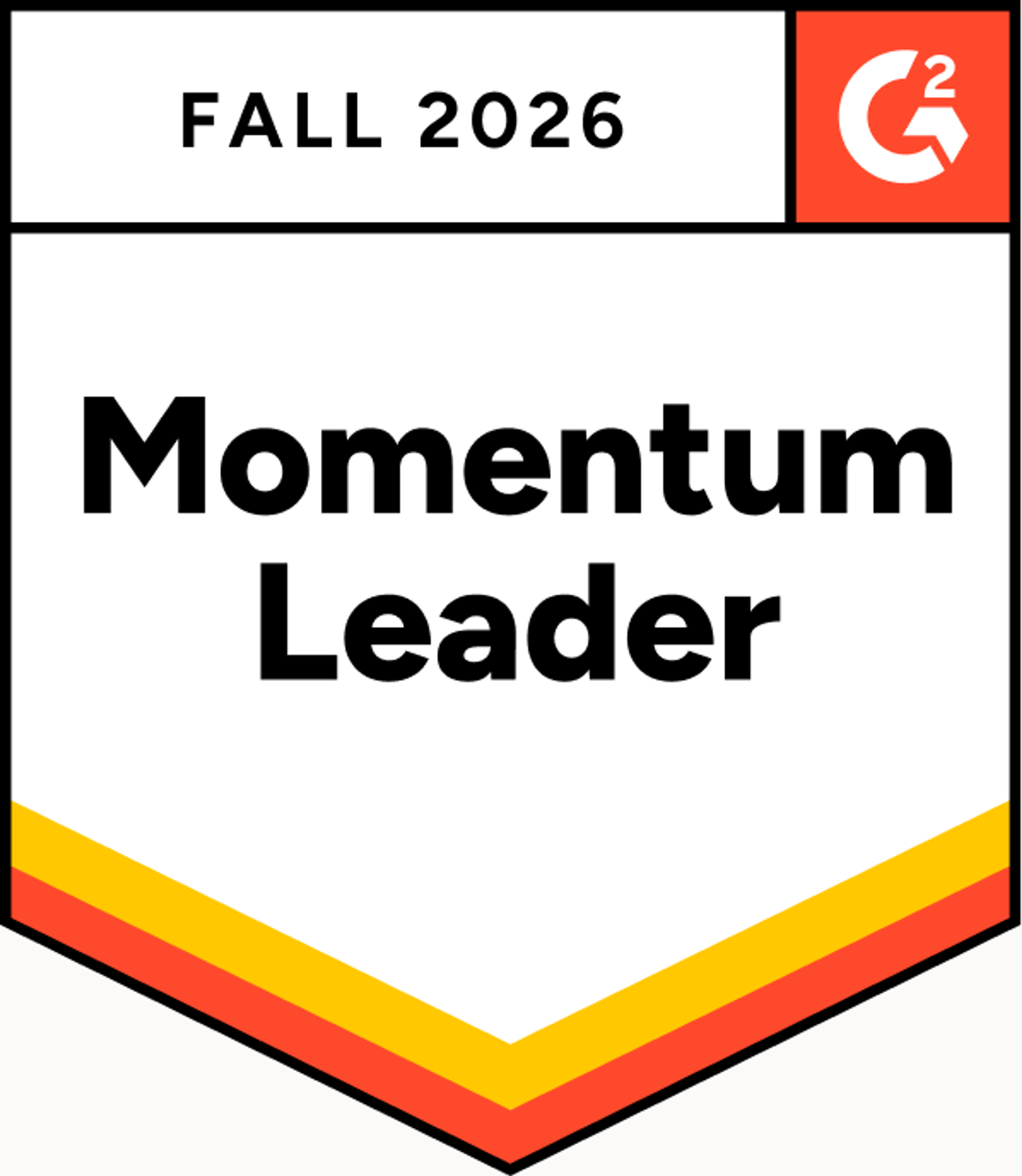 G2 Momentum Leader badge, Fall 2026