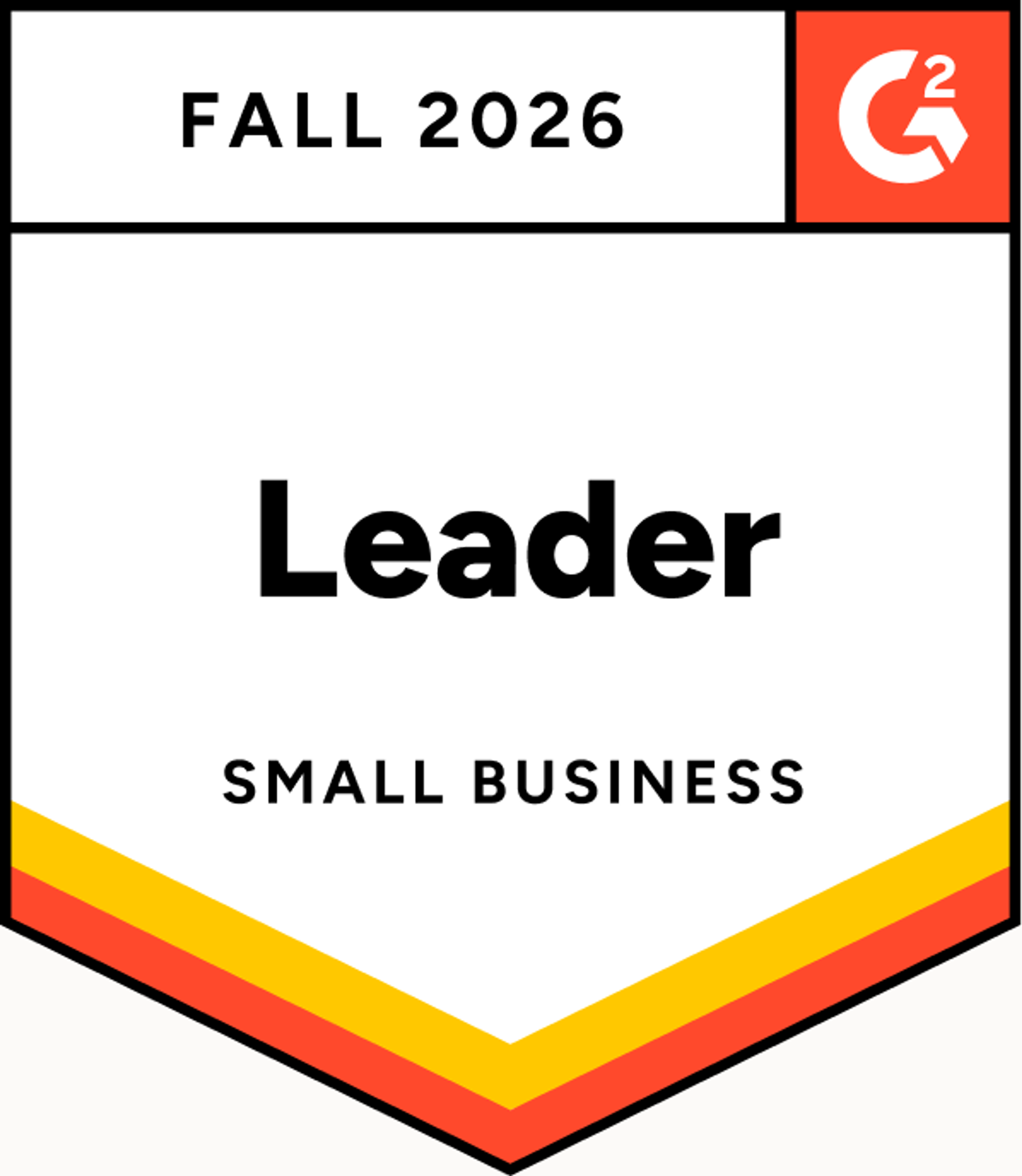 G2 Leader badge, Small Business, Fall 2026