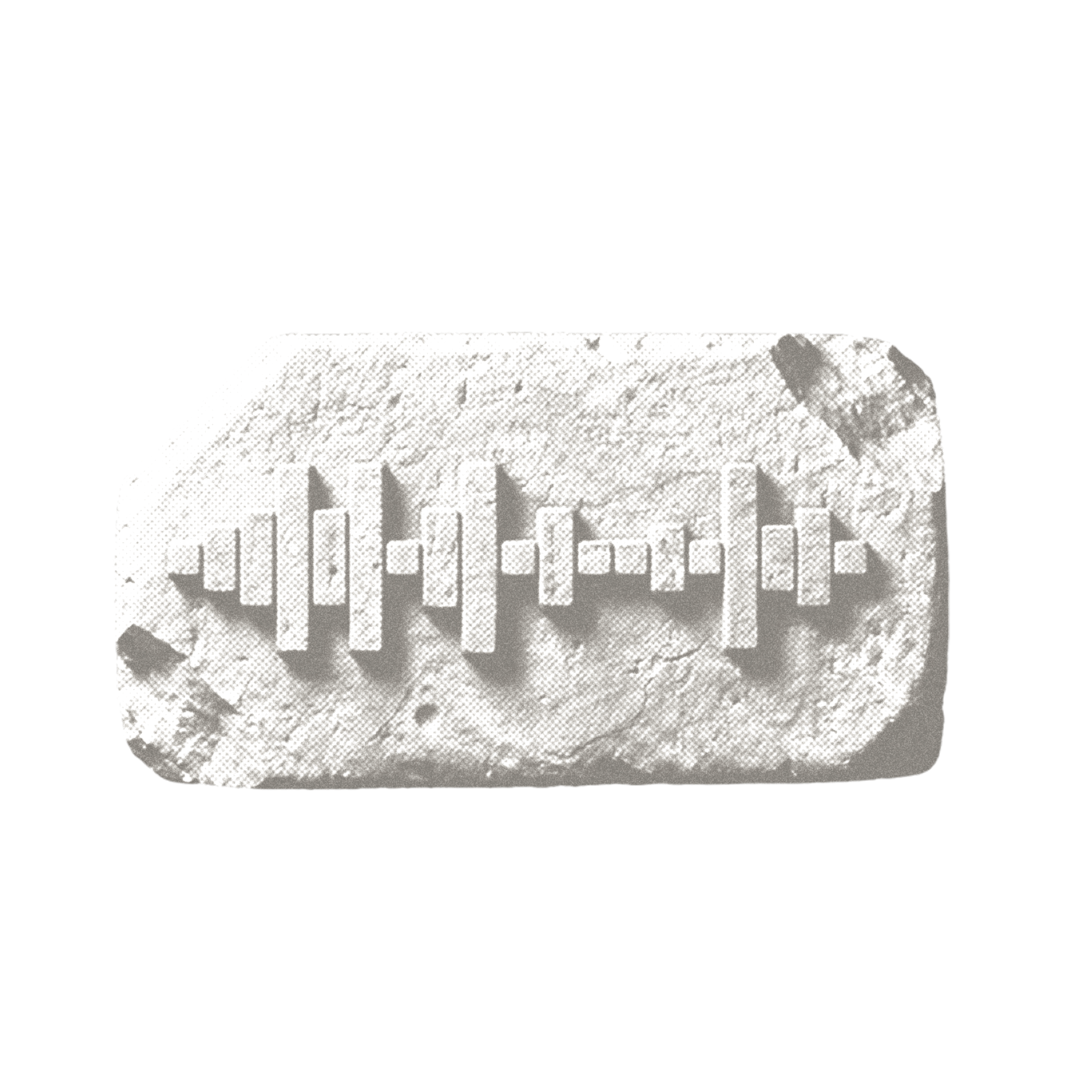Paper sound bar engraved with an audio waveform