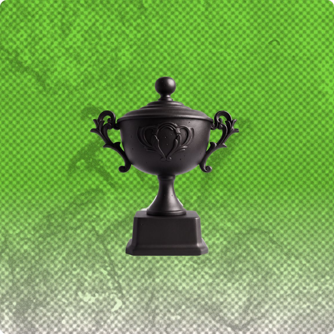 Trophy with phosphor gradient  in the background