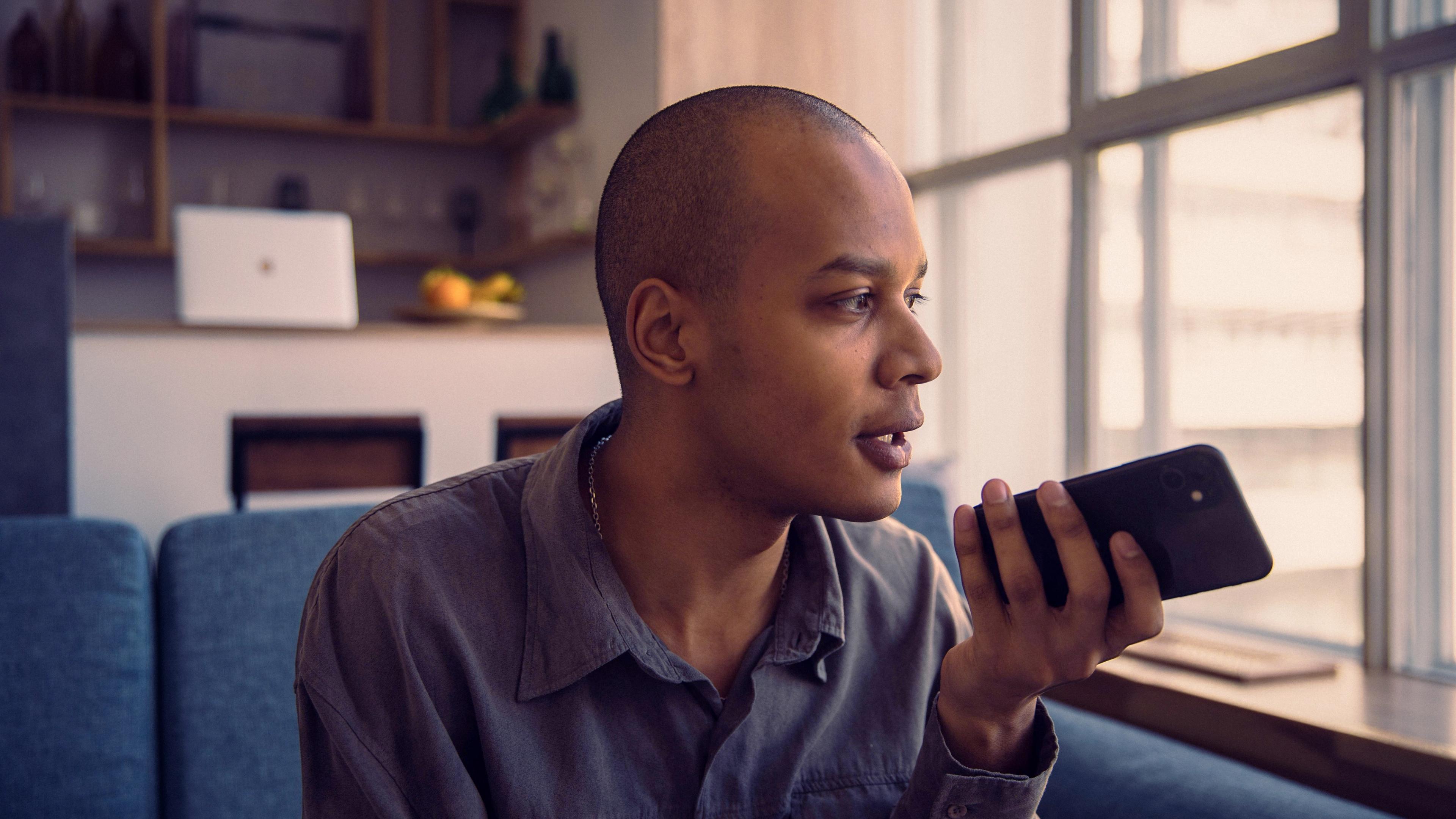 Man talking to a phone