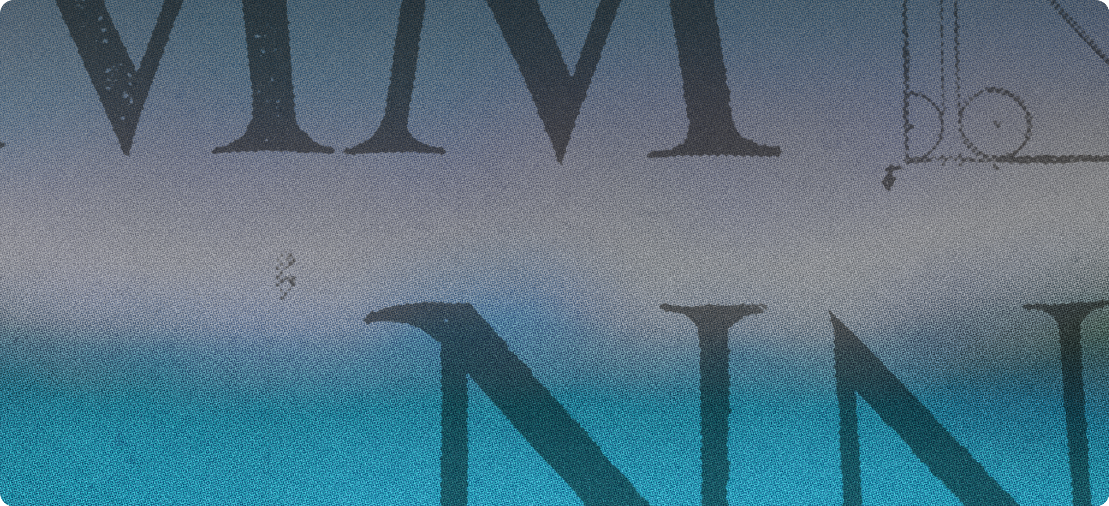 Blurred blue sky and sea behind large printed letters