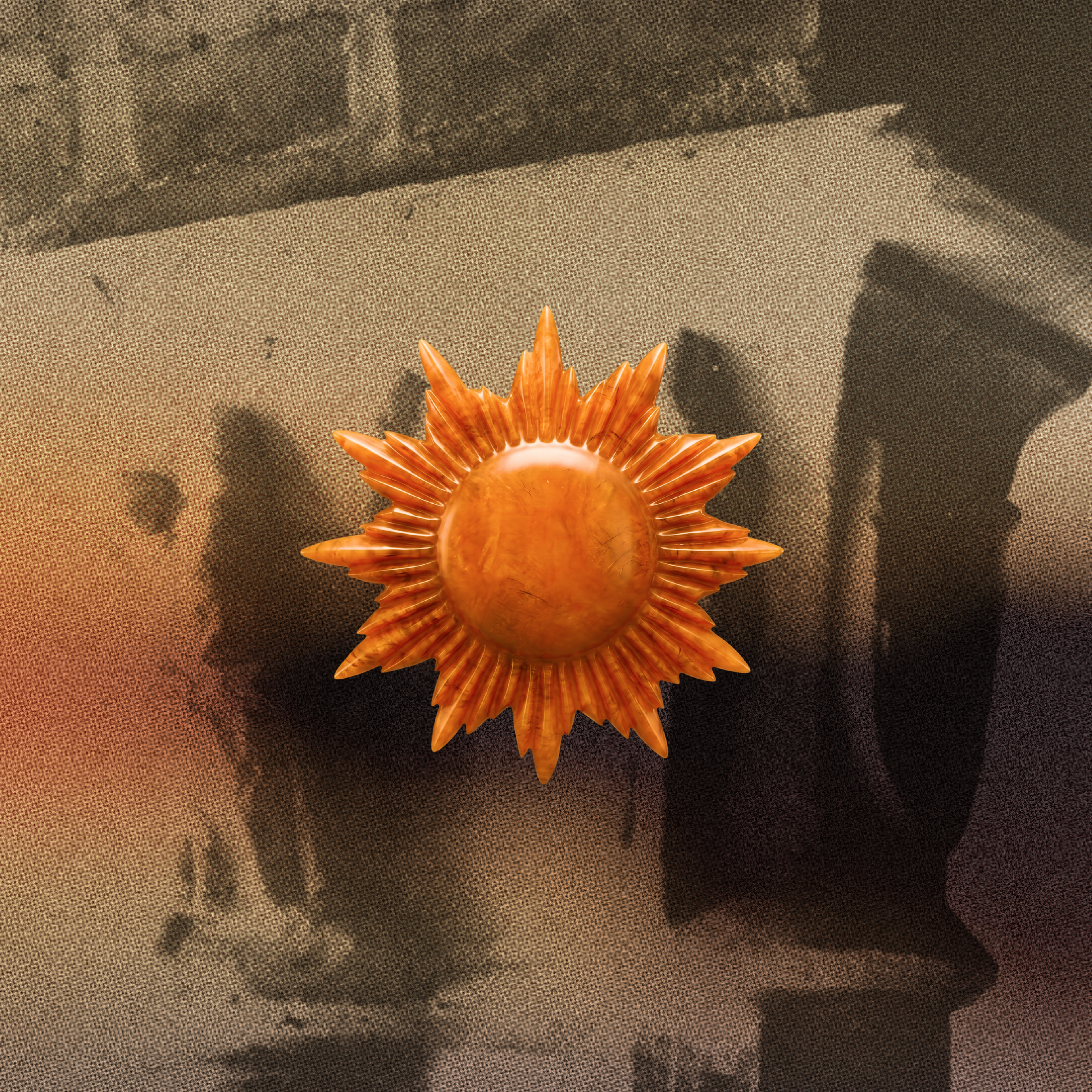 Decorative sun on abstract background