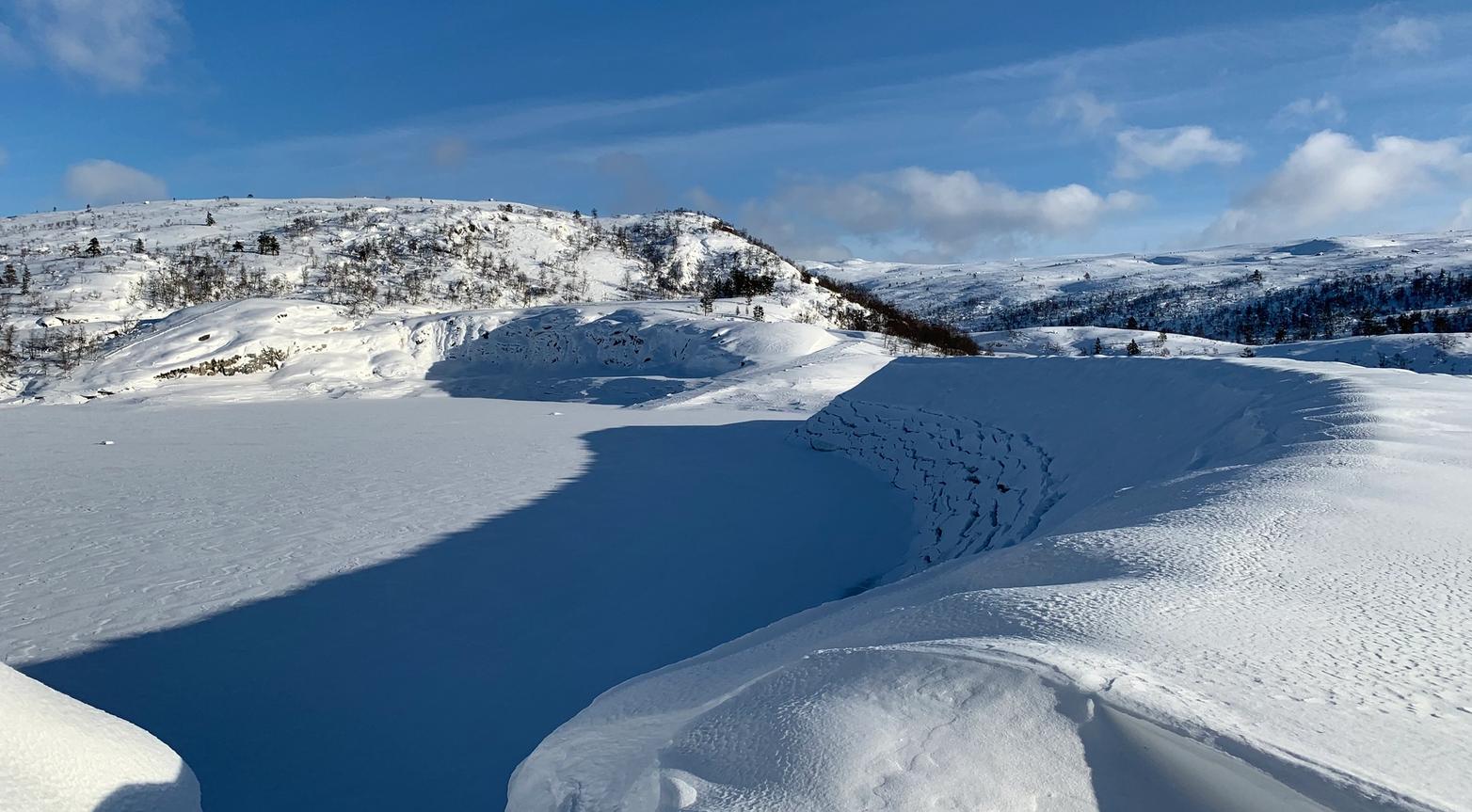 Dam Langevatn om vinteren