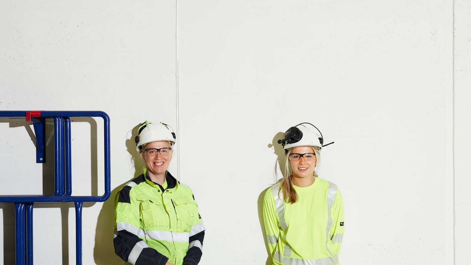 Two girls in a power plant