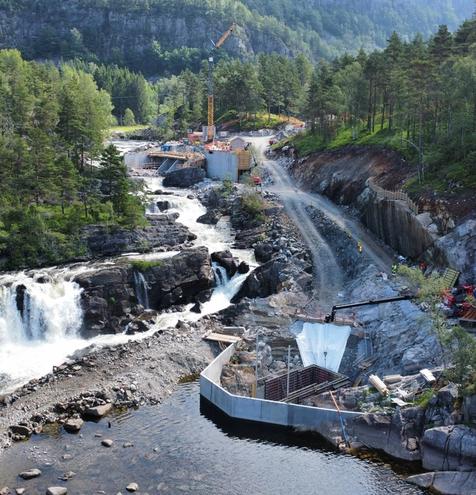 Frøytlandsfoss kraftverk under bygging