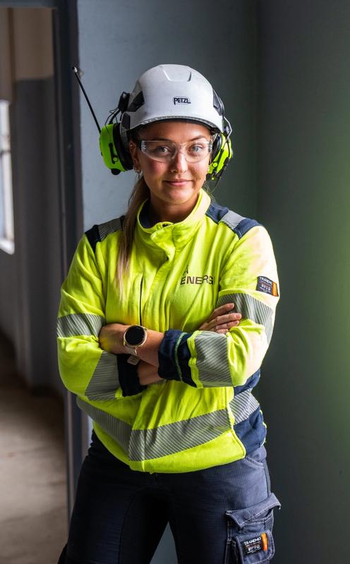 Maria Moen på Høgefoss kraftverk