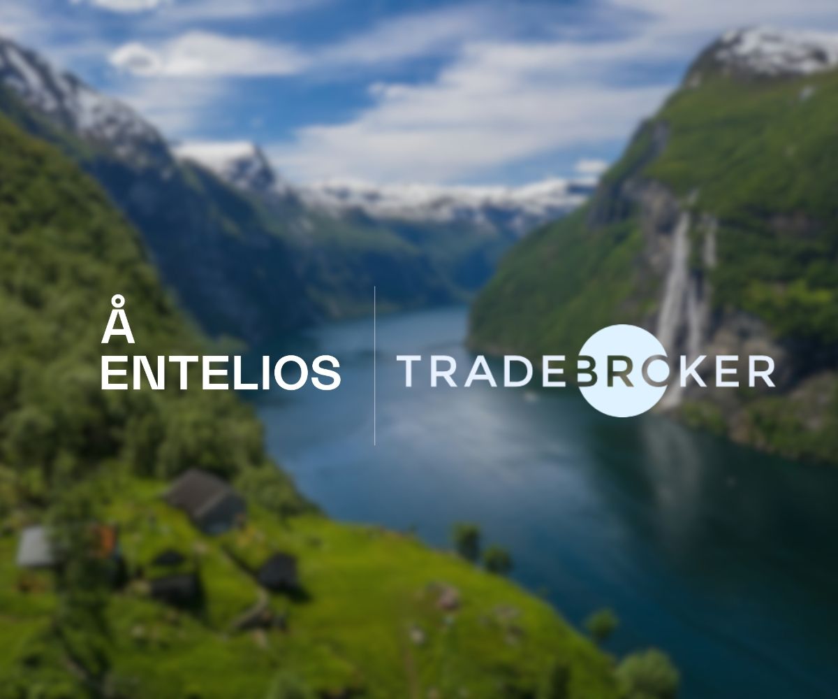 Logo of Å Entelios and Tradebroker with nature background