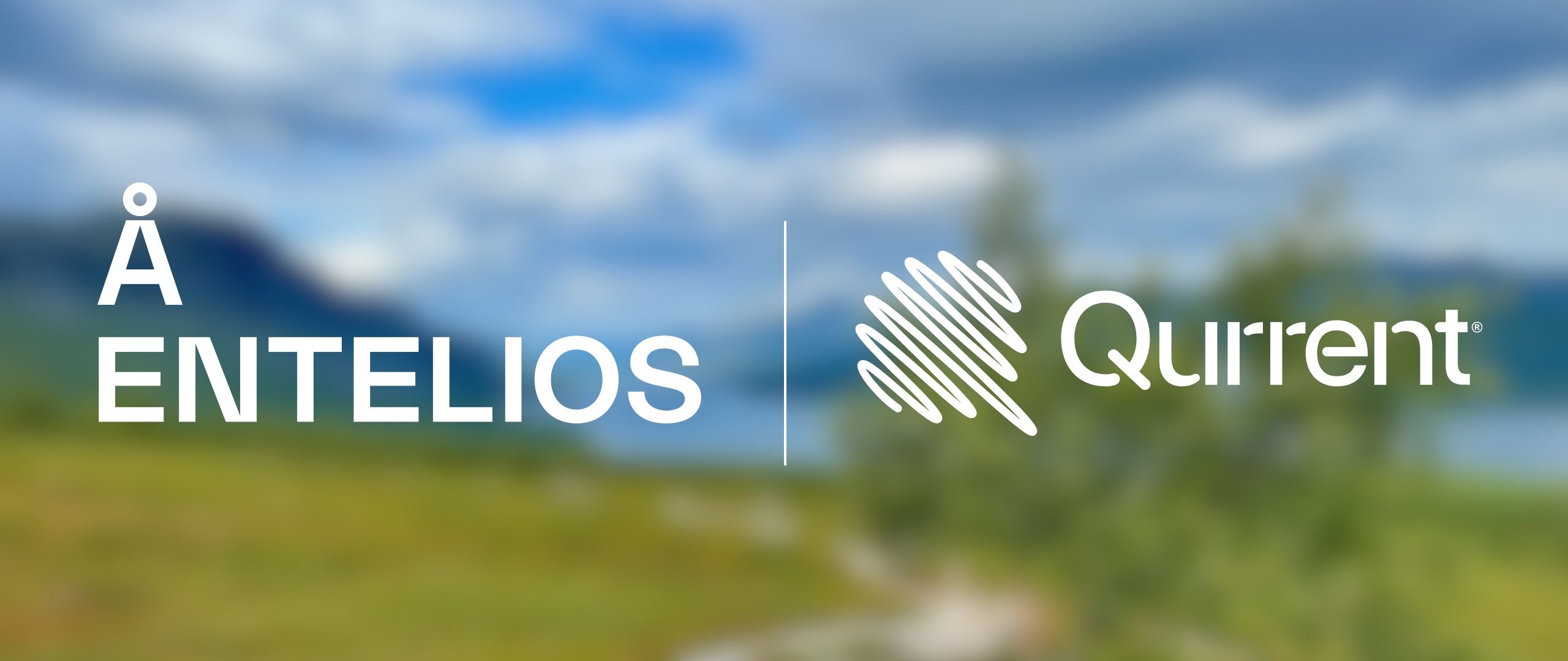 Å Entelios and Qurrent logos on nature background