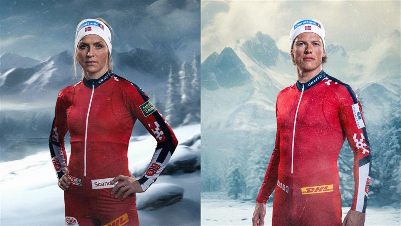 Bilde av Therese Johaug og Johannes Høsflot Klæbo. 