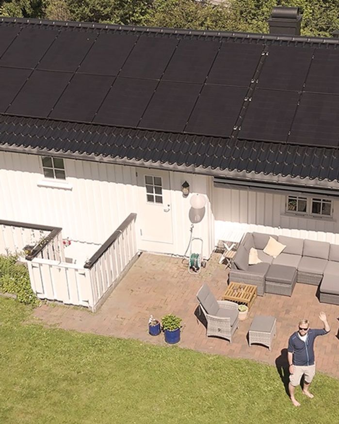 Solceller på hustak