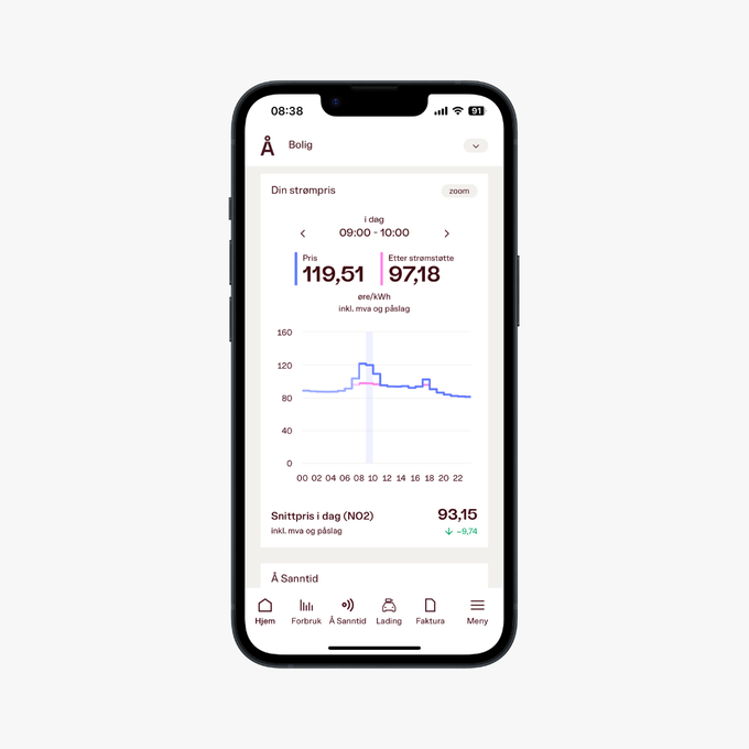 strømstøtte i app