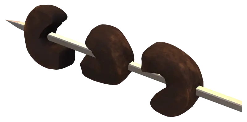 A burnt picanha skewer