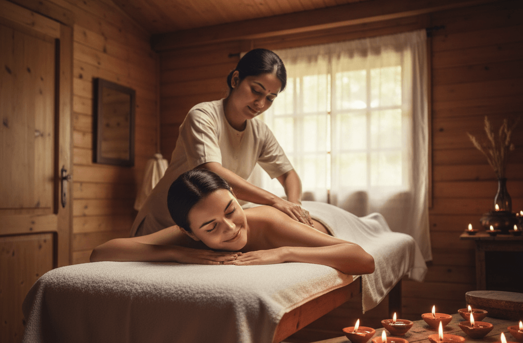 Udvartana herbal powder massage at Soma Cove Nalanda Retreat Goa weight metabolic programme