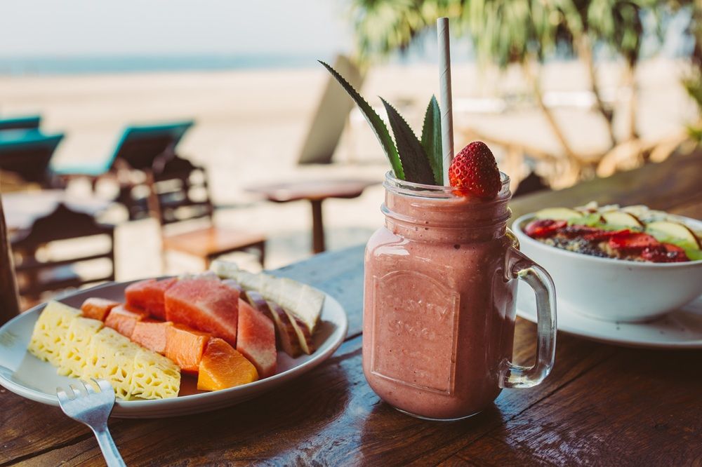Ayurvedic breakfast at Chia Lounge Nalanda Retreat wellness resort Goa Mandrem Beach