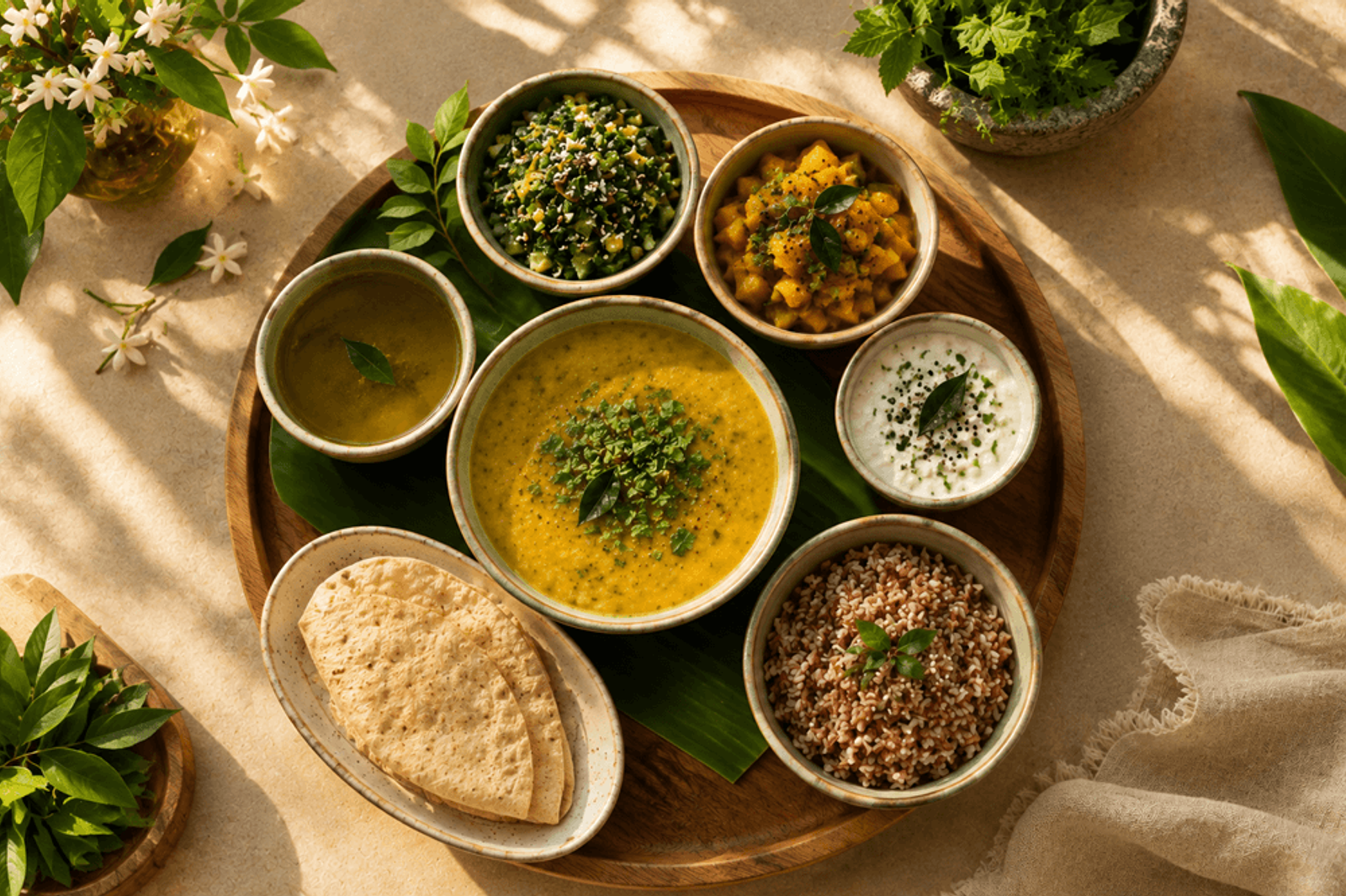 Nourishing meal at Nalanda Retreat gut health retreat Goa