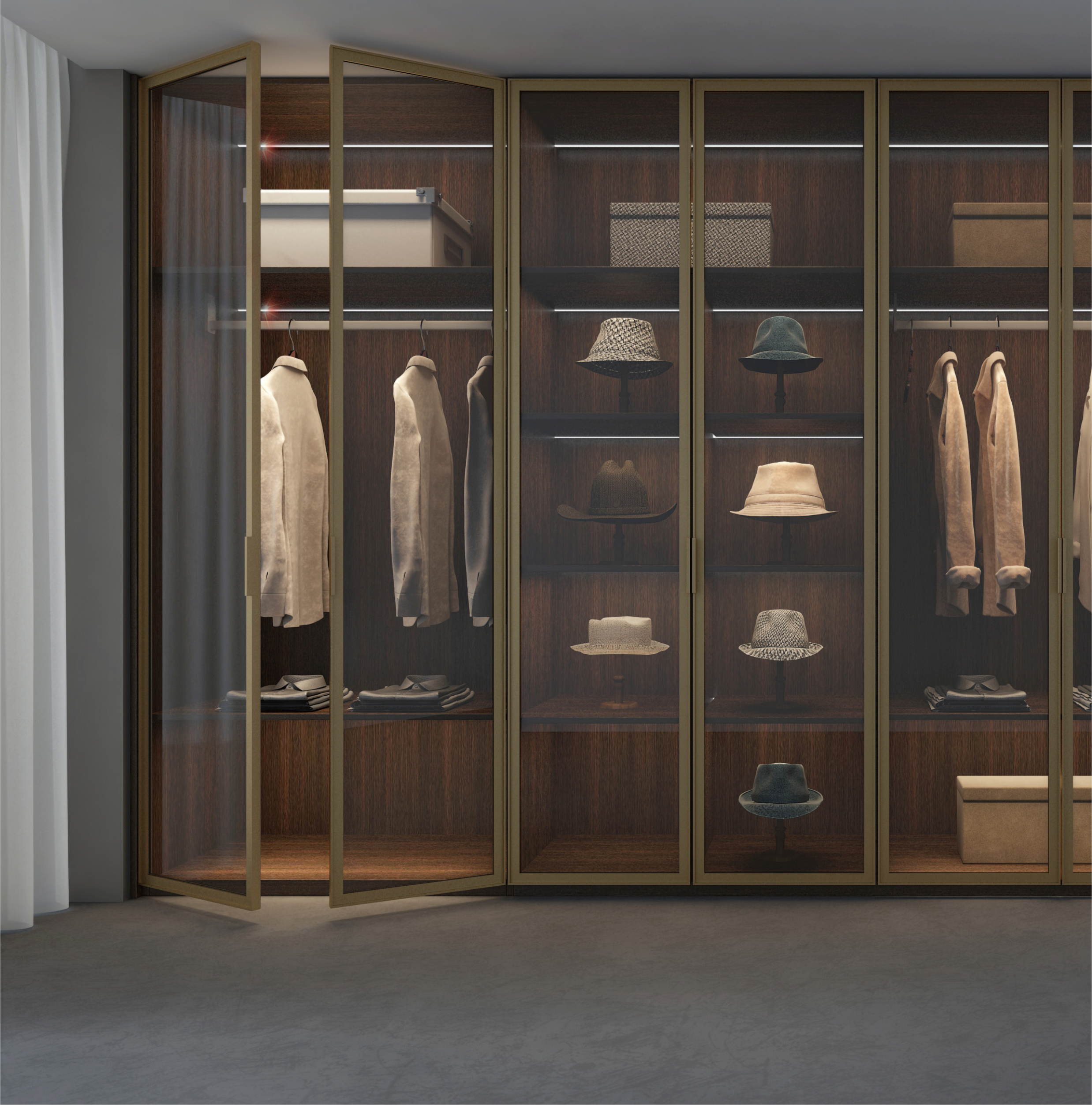 Wardrobe Openable Glass Door