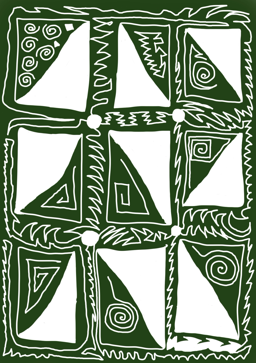 Digital Artwork: green background with white patterns.