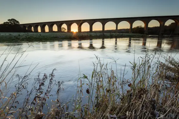 Arthington Viaduct reflected in the River Wharfe