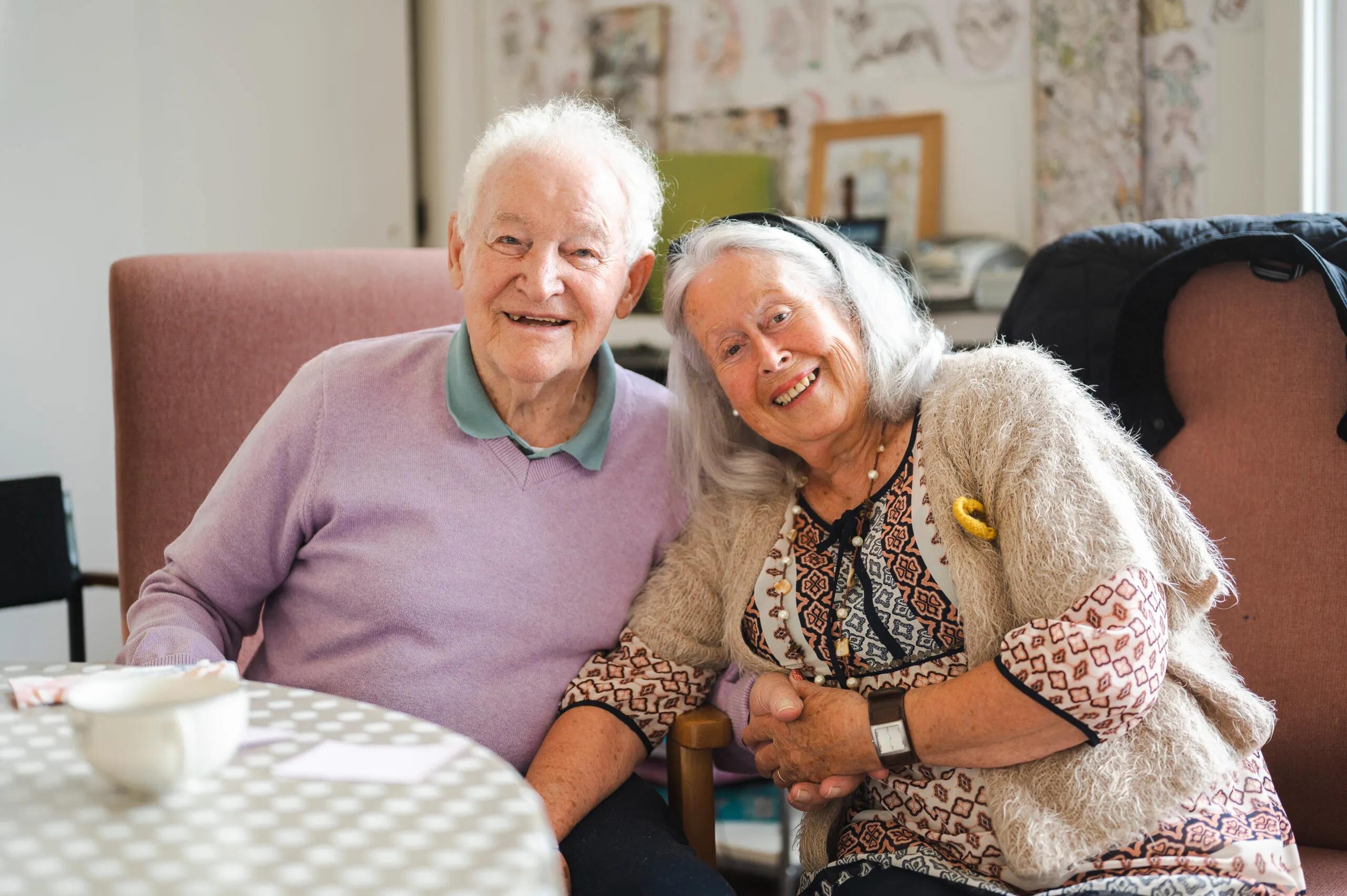 Elderly couple smiling
