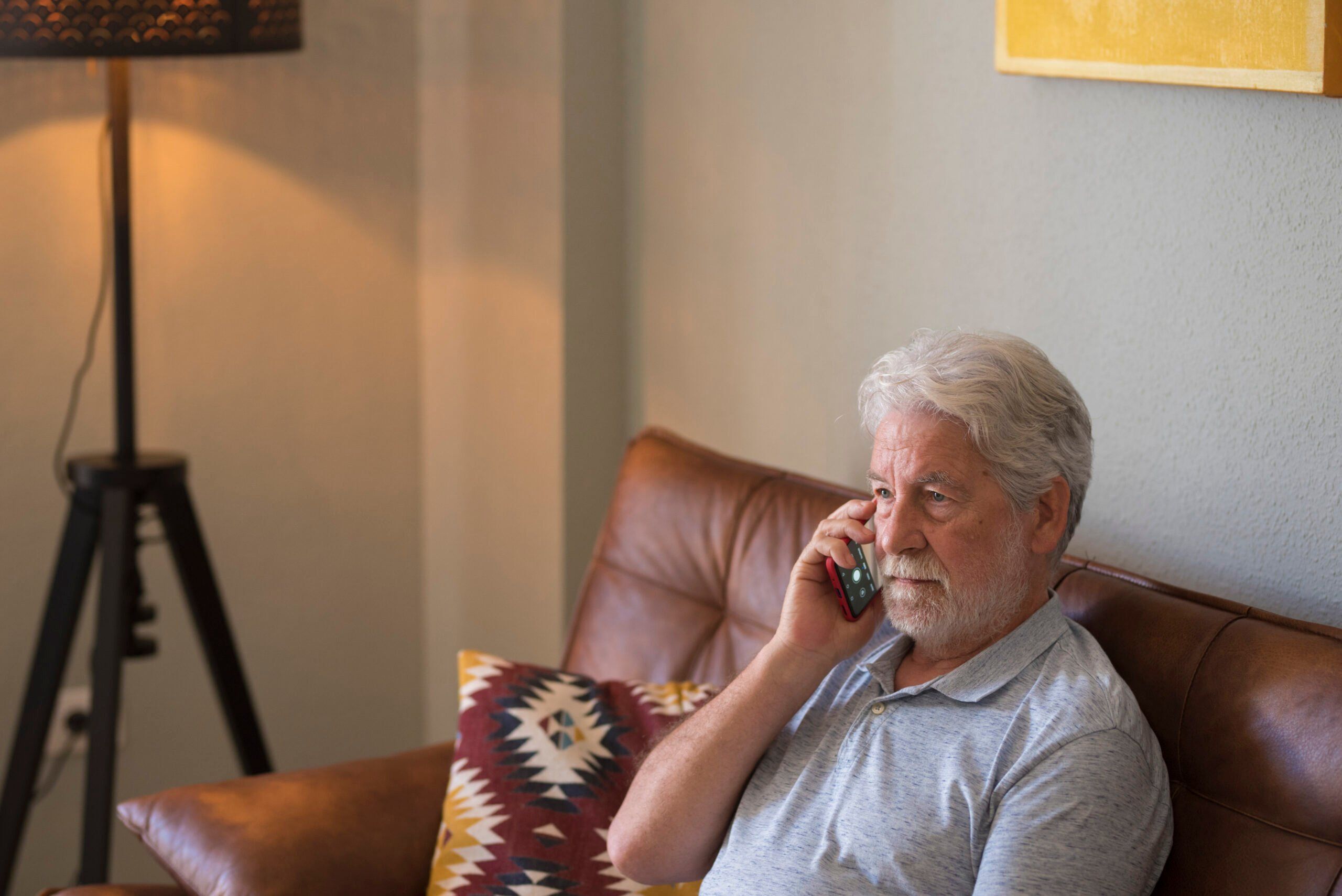 Elderly man on the phone