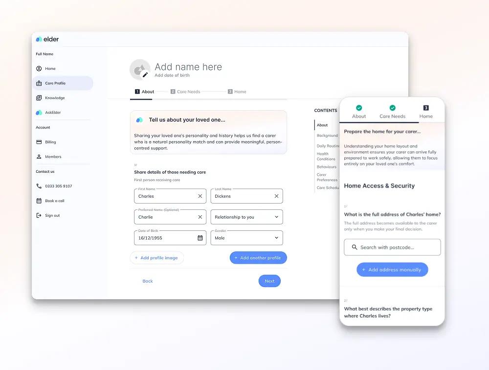 MyElder care profile