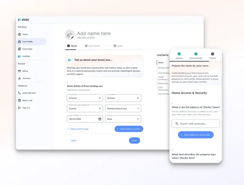 MyElder care profile