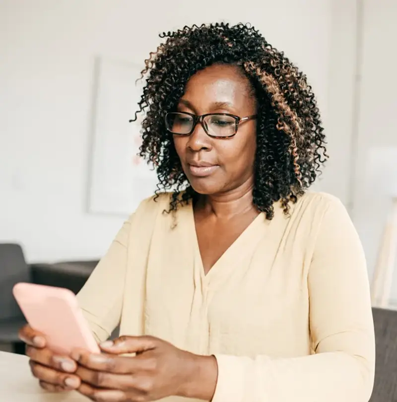 Woman looking at her phone